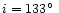 $i = 133\hbox{$^\circ$ }$