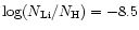 $\log(N_{\rm Li}/N_{\rm H}) = -8.5$