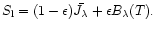 $S_{\rm l} = (1-\epsilon) \bar{J_\lambda} +
\epsilon B_\lambda(T).$