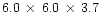 $6.0\,\times\,6.0\,\times\,3.7$