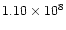 $1.10\times 10^8$