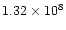 $1.32\times 10^8$