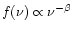 $f(\nu) \propto \nu^{-\beta}$