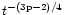 $t^{-(3\rm p-2)/4}$