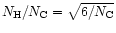 $N_{\rm H}/N_{\rm C}=\sqrt{6/N_{\rm C}}$