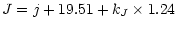 $\displaystyle J = j+19.51 + k_J \times 1.24$