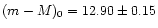 $(m-M)_0 = 12.90 \pm
0.15$