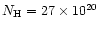 $N_{\rm H}=27\times10^{20}$