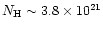 $N_{\rm H}\sim 3.8\times10^{21}$