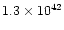 $1.3\times10^{42}$