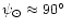 $\psi_\odot \approx 90\hbox{$^\circ$ }$