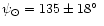 $\psi_\odot = 135 \pm 18\hbox{$^\circ$ }$