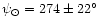 $\psi_\odot = 274 \pm 22\hbox{$^\circ$ }$