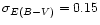 $\sigma_{E(B-V)} = 0.15$