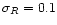 $\sigma_R = 0.1$