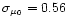 $\sigma_{\mu_{\rm0}} = 0.56$
