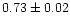 $0.73 \pm 0.02$