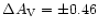 $\Delta A_{\rm V} = \pm 0.46$
