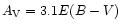 $A_{\rm V} = 3.1 E(B-V)$