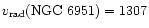 $v_{\rm rad}\rm (NGC~6951) = 1307$