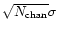 $\sqrt{N_{\rm chan}}\sigma$