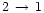 $2 \,\rightarrow \,1$