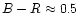 $B-R \approx 0.5$