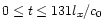 $0\le t\le131l_{x}/c_{0}$