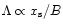 $\Lambda \propto x_{\rm s}/B$