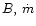 $B,\,\dot m$