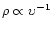$\rho \propto \upsilon ^{-1}$
