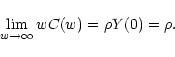 \begin{displaymath}
\lim_{w \rightarrow \infty} w C(w) = \rho Y(0) = \rho .
\end{displaymath}