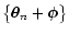 $\bigl\{ \vec\theta_n + \vec\phi \bigr\}$