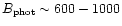 $B_{\rm phot}\sim 600-1000$