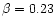 $\beta =0.23$
