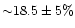 ${\sim}18.5\pm5\%$