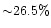 ${\sim}26.5\%$