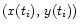 $(x(t_i),\,y(t_i))$