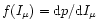 $f(I_\mu )={\rm d} p / {\rm d} I_\mu $