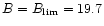 $B=B_{\rm lim}=19.7$