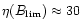 $\eta(B_{\rm
lim})\approx30$