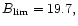 $B_{\rm lim}=19.7,$