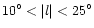 $10^\circ <\vert l\vert<25^\circ $