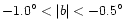 $-1.0^\circ <\vert b\vert<-0.5^\circ $