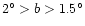 $2^\circ>b>1.5^\circ$