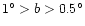 $ 1^\circ>b> 0.5^\circ$