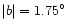 $\vert b\vert=1.75^\circ$