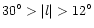 $30^\circ>\vert l\vert>12^\circ$