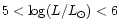$5<\log(L/L_{\odot})<6$