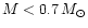 $M<0.7\,M_{\odot }$